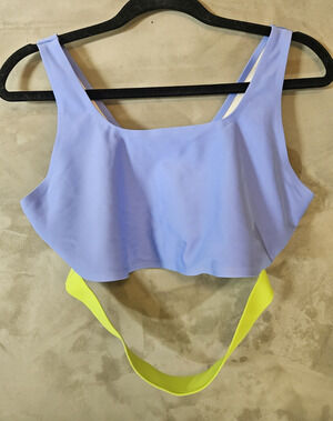 Parade Pullover Wireless Swim Top Solid Blue/Green Recycled Nylon Size 2